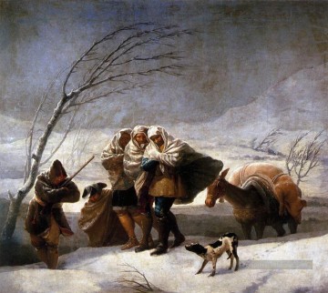 romantique romantisme Tableau Peinture - La tempête de neige romantique moderne Francisco Goya